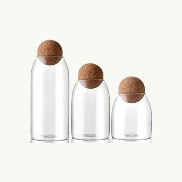 Bocal En Verre Avec Couvercle Lot De 3 Bocaux En Verre Avec Bouchon En Liège, Pots à épices Bocaux De Rangement En Verre Pour Conserver Les Epices Le The Le Sucre Le Bocal En Verre Avec Couvercle Lot De 3 Bocaux En Verre Avec Bouchon En Liège, Pots à épices Bocaux De Rangement En Verre Pour Conserver Les Epices Le The Le Sucre Le